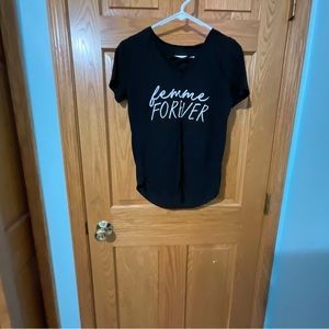 Black shirt with writings